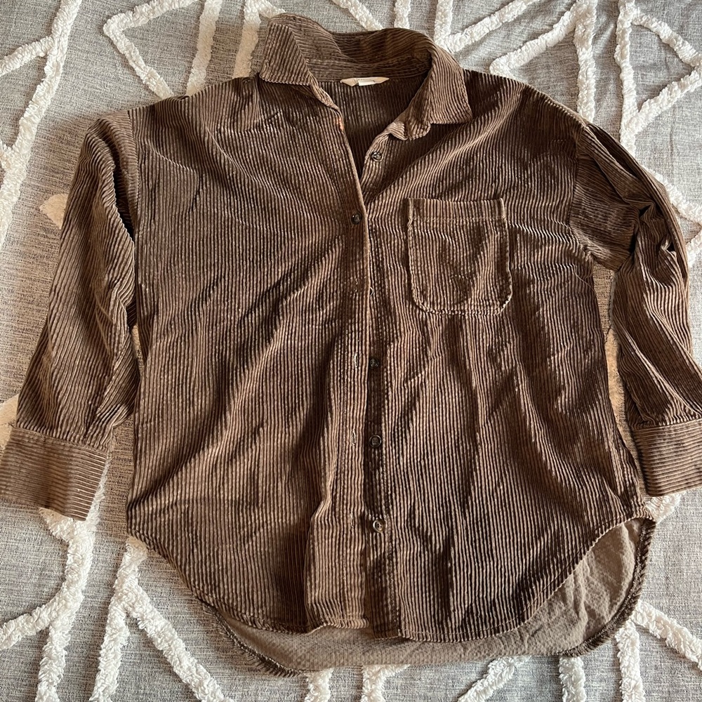 Glassons Men's Casual Brown Corduroy Shirt